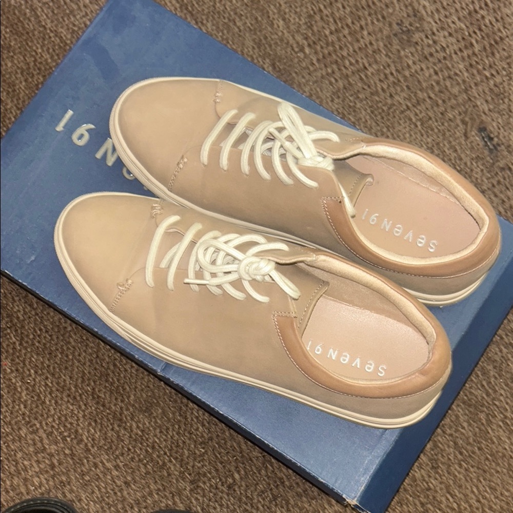 Tan Minimalist Sneakers with White Sole